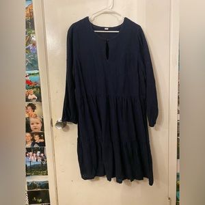 old navy textured dark navy dress
